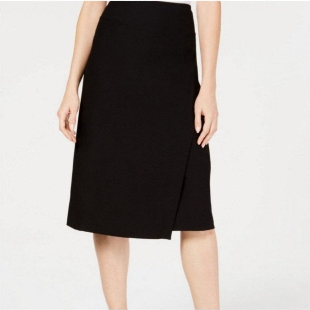 Eileen Fisher Women’s Black C/L Faux Wrap Skirt Size Large
